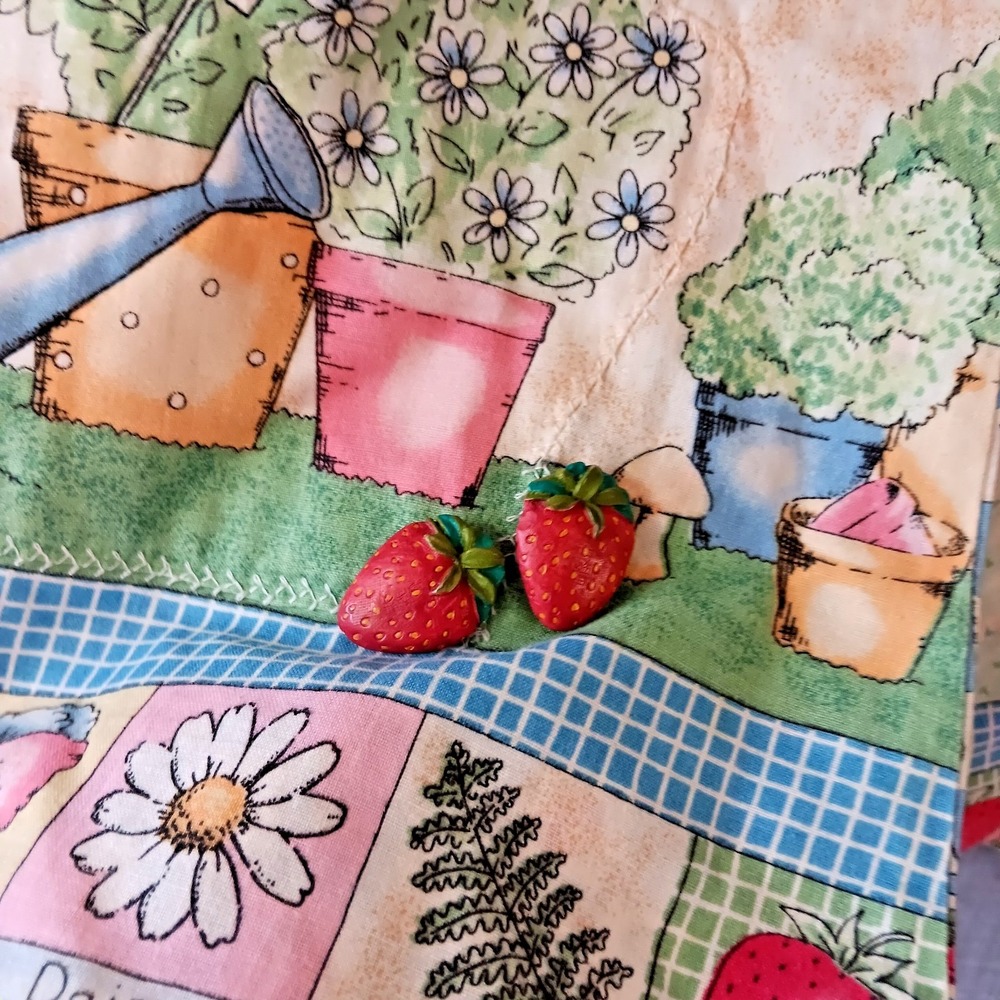 Womens Vintage 90s Easter‎ Spring Garden Theme Vest Size M Sunflower Ladybug - Picture 5 of 10